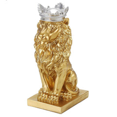 Nordic Style Crown Lion Statue Handicraft Decorations for Home Office Hotel Desk