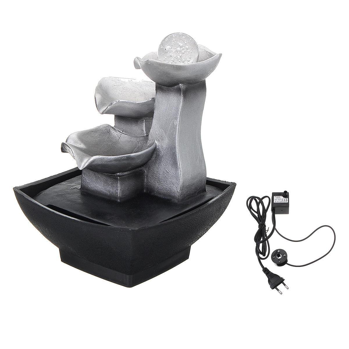 Kristallkugel Fließende Tischdekoration Steingarten Brunnen Wasserfall Feng Shui Wasserklang Ornamente Desktop Indoor Tisch Schreibtisch Dekorationen 