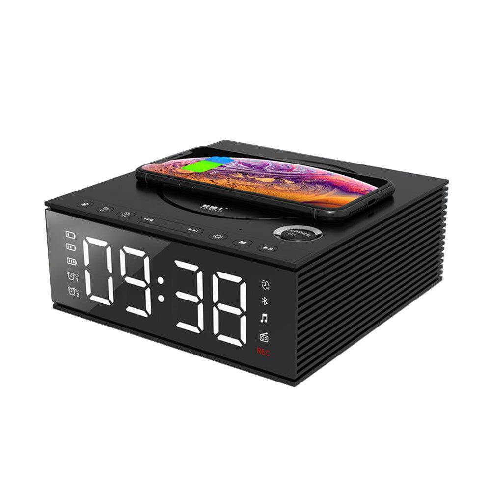 J21S Multifunktionaler Bluetooth-Lautsprecher, kabelloses Ladegerät, FM-Radio, DIY-Wecker, Musikaufzeichnung 