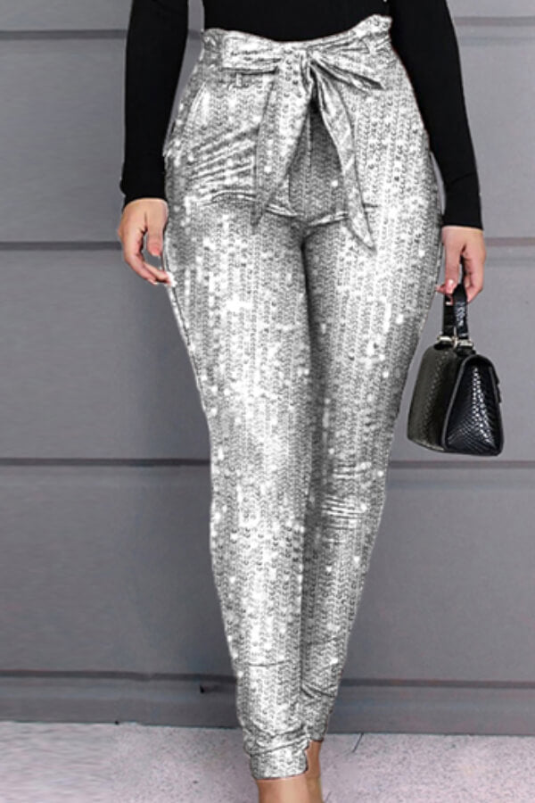 Fashion Casual Sequin Stretch Pants