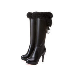 Modische kniehohe Winterstiefel