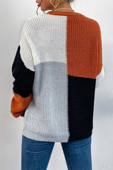 Grober Pullover mit Farbblockdesign