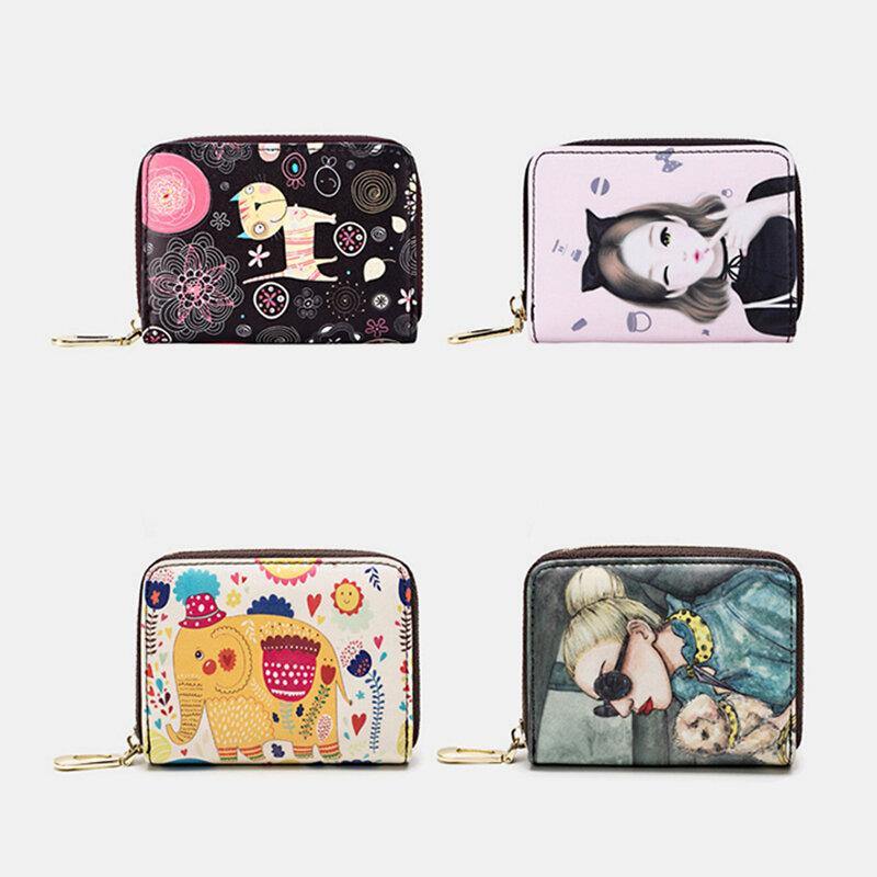 Women PU Leather RFID Anti-theft Organ Design Multi-Card SLot Mini Cute Purse