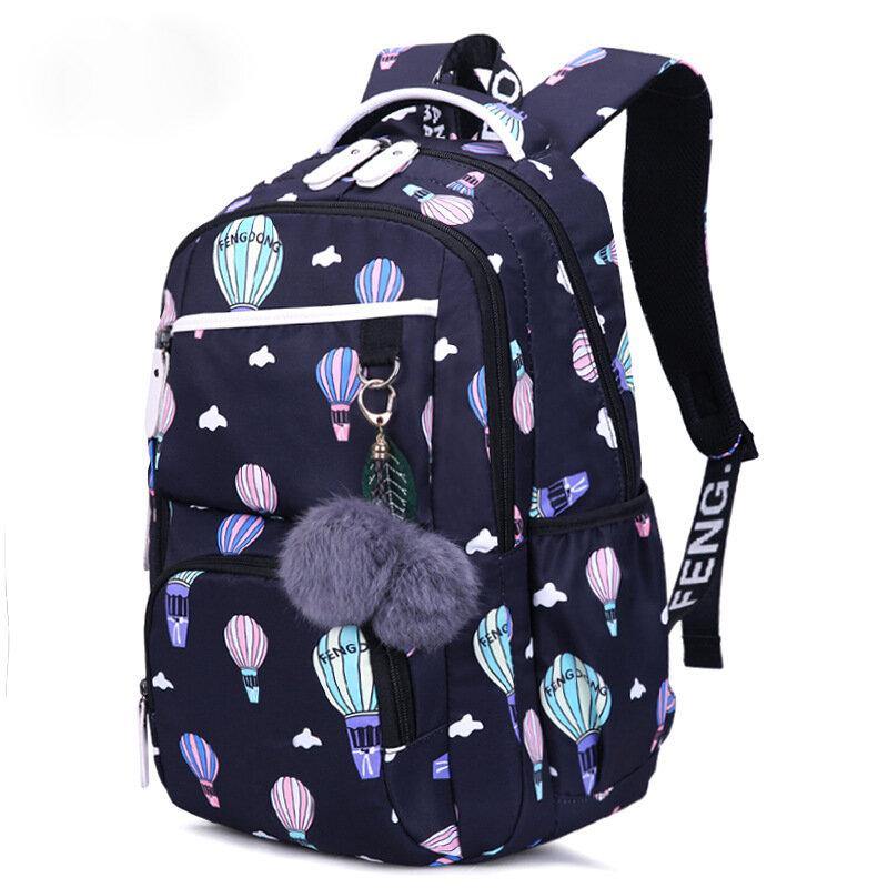 Women Fluffy Ball Print Anti-theft Multifunction Laptop Bag Backpack