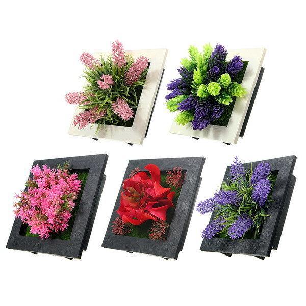 SquarE-mounted Vertical Wall Hanging Artificial Flower Home Office Decoration