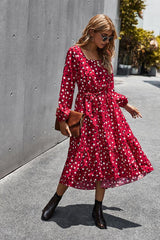 Multicolor Polka Dot Square Neck Dress