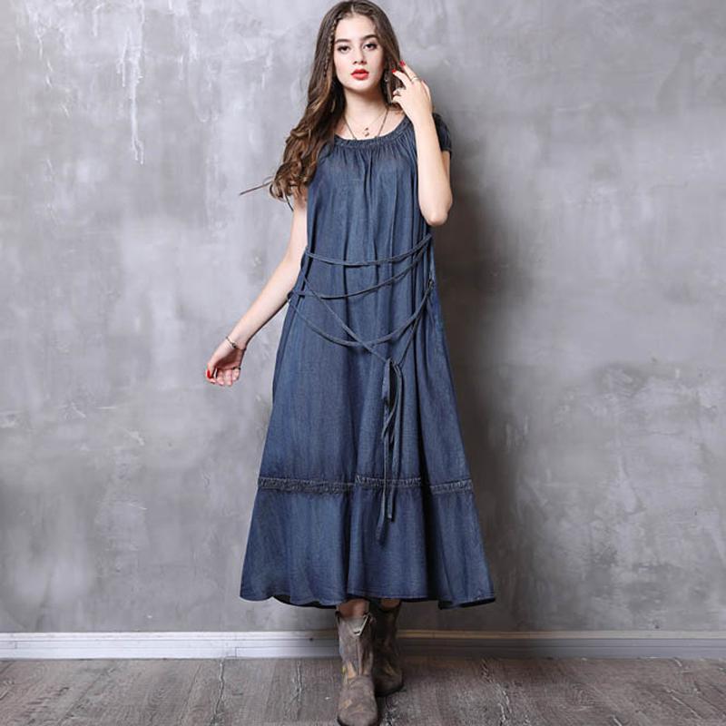 Gathered Loose Solid Short Sleeve Dress With Belt