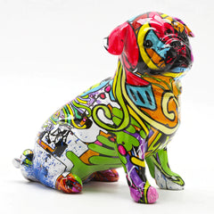 ArtZ® Mops nordische bemalte Statue