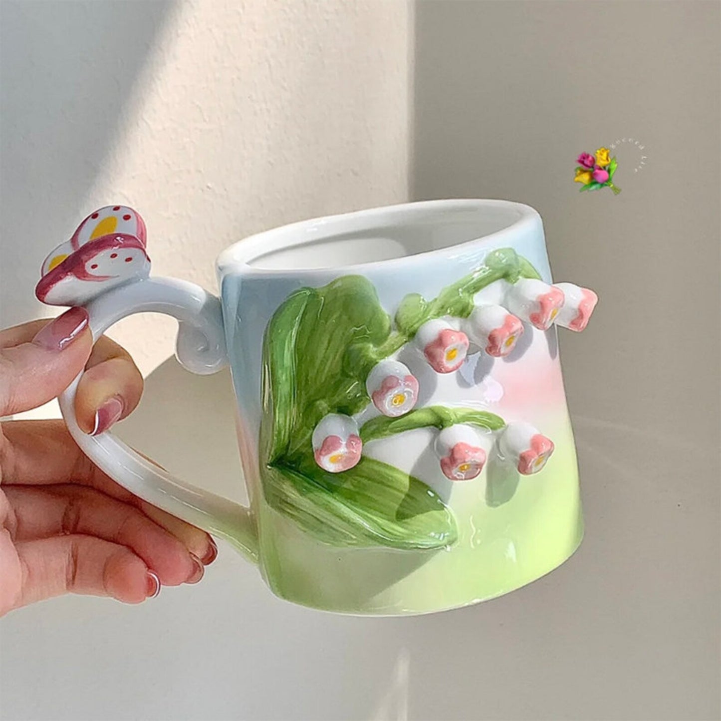 Tasses en céramique florales mignonnes