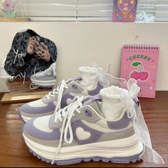 Korean Pink Kawaii Love Heart Daddy Sneakers