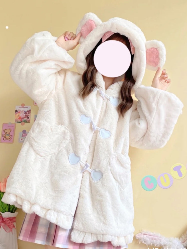 Kawaii Anime Cute Ears Sweet Plush Velvet Coat