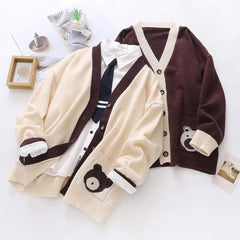 Kawaii Braunbär-Cardigan-Jacke