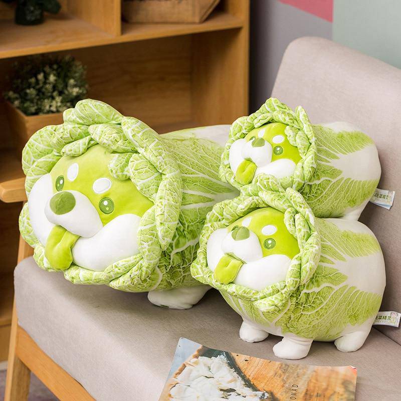 Almohada de peluche Kawaii Lindo Repollo Shiba Inu