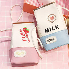 Kawaii Gintama Milk Strawberry Shoulder Bag