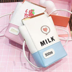 Kawaii Gintama Milk Strawberry Shoulder Bag