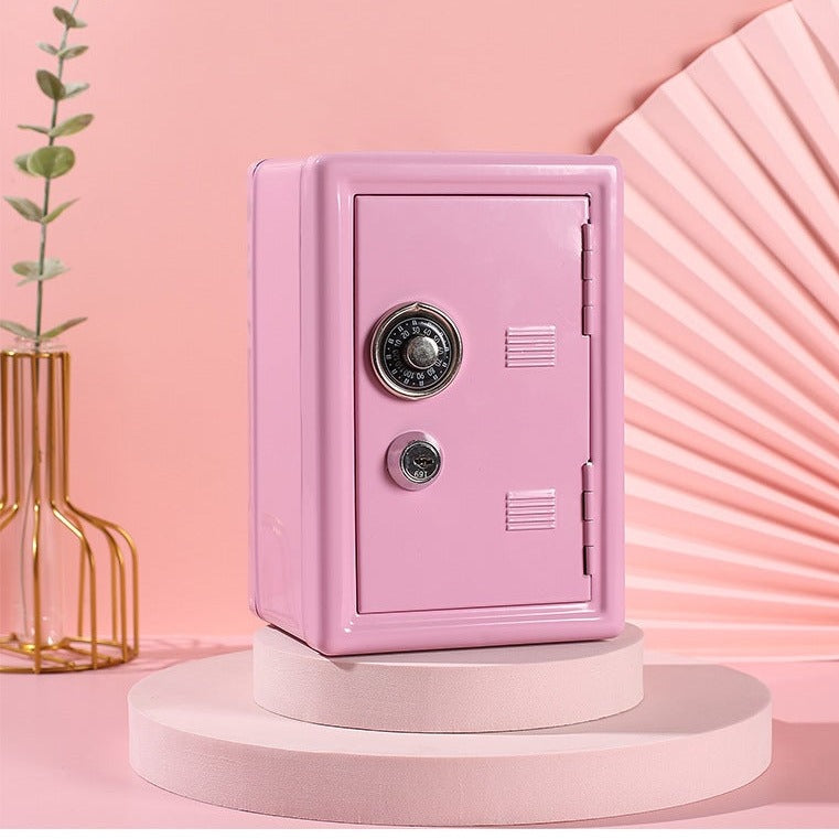 Kawaii Pink Bank Safe Deposit Box Locker