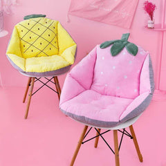 Asiento de felpa Kawaii para hámster, piña, fresa y cactus