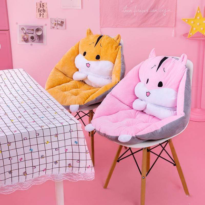 Asiento de felpa Kawaii para hámster, piña, fresa y cactus