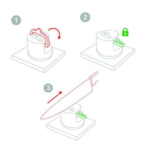 KnifeCare™ Saugnapf-Messerschärfer
