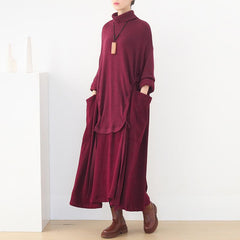 Loose High Neck Knitted Dress