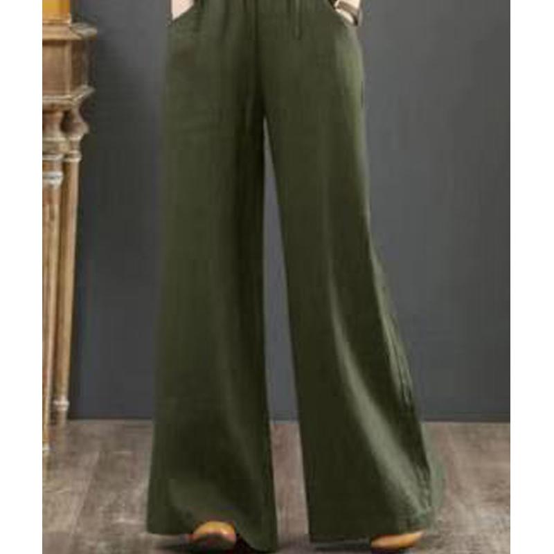 Loose Plus Size High Waist Mopping Linen Pants