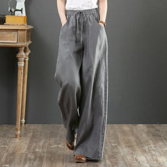 Loose Plus Size High Waist Mopping Linen Pants