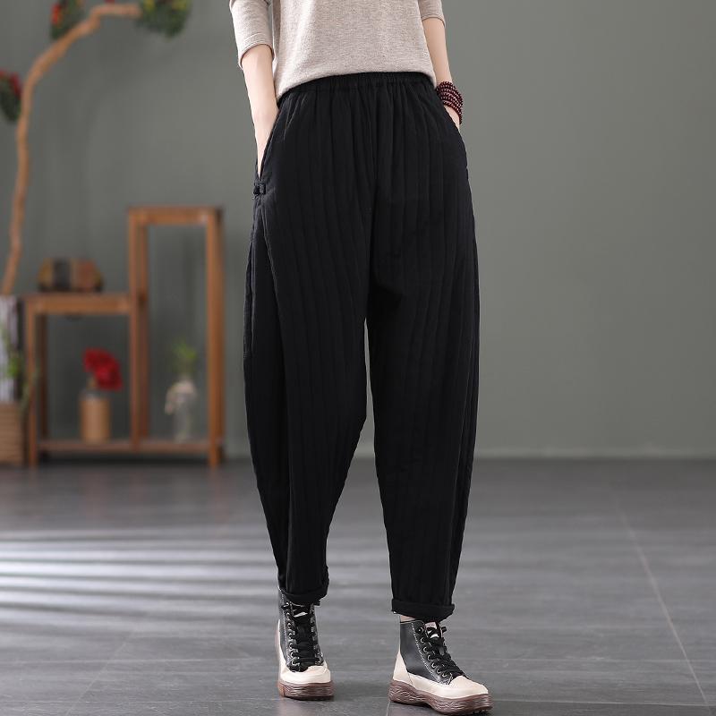 Loose Winter Retro Cotton Quilted Harem Pants