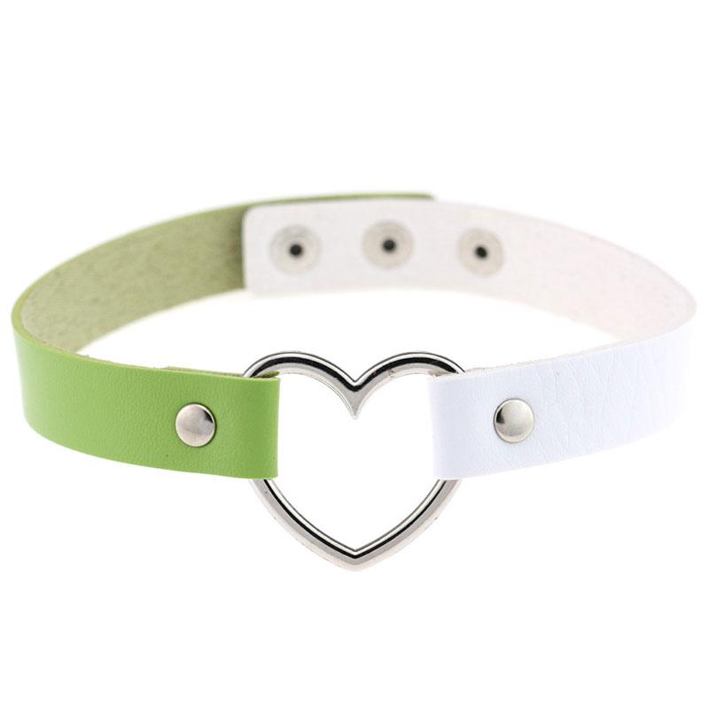 Love Heart Punk Leather Choker