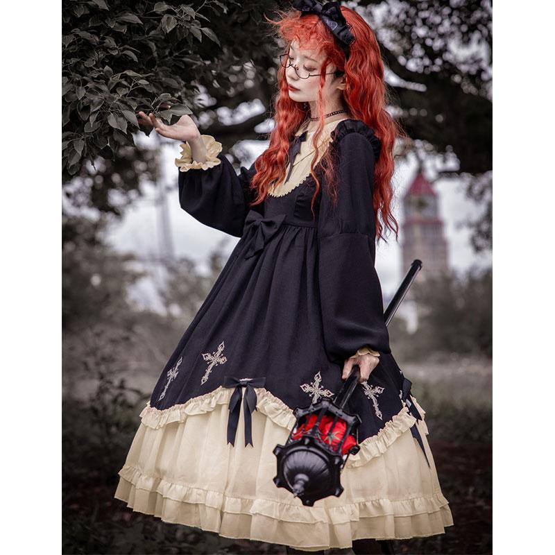 Cross Bow Ruffle Sweet Lolita Dress