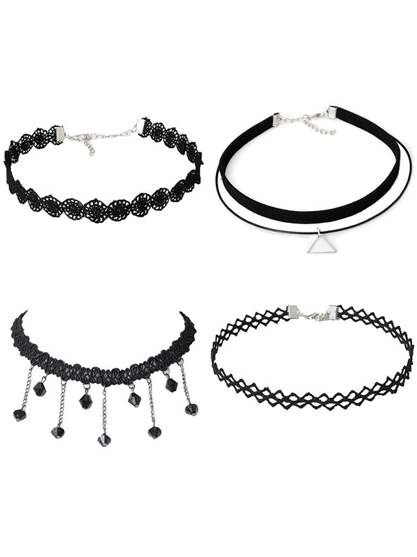 Simple Black Choker Set