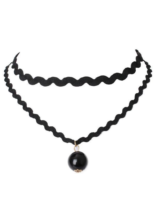 Simple Black Choker Set