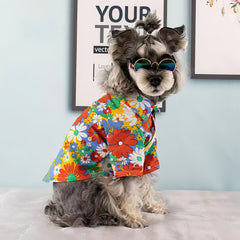 Pet Dog Summer Thin Colorful Flowers Doggy Shirt Dog Clothing Puppy Clothing