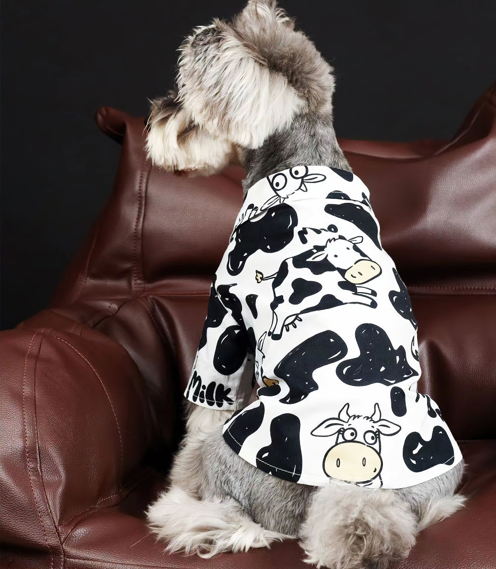 Pet Dog Summer Thin Cow Shirt Dog Apparel Puppy Clothing