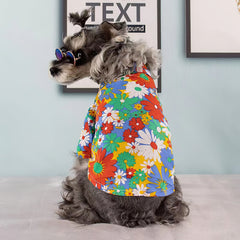 Pet Dog Summer Thin Colorful Flowers Doggy Shirt Dog Clothing Puppy Clothing