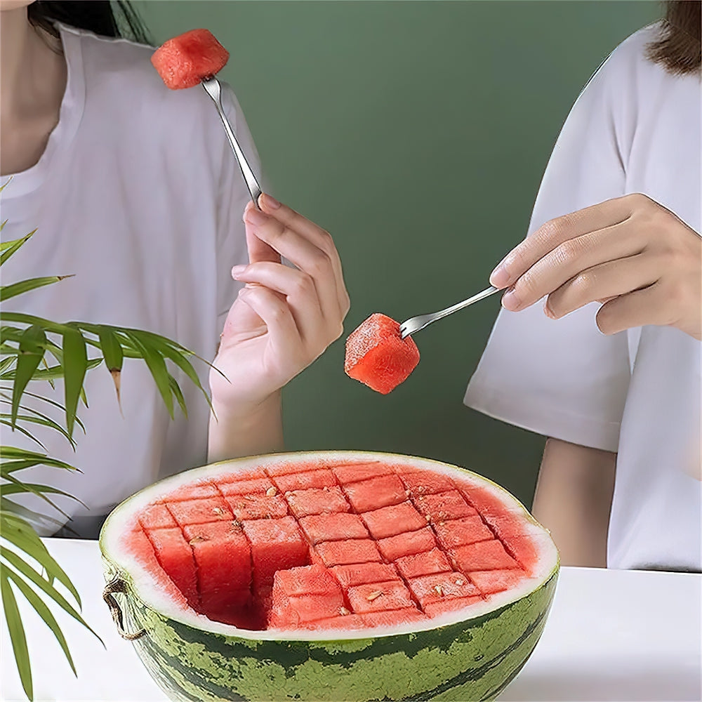 Stainless Steel Watermelon Cube Cutter Quickly Safe Watermelon Knife,Fun Fruit Salad Melon Cutter