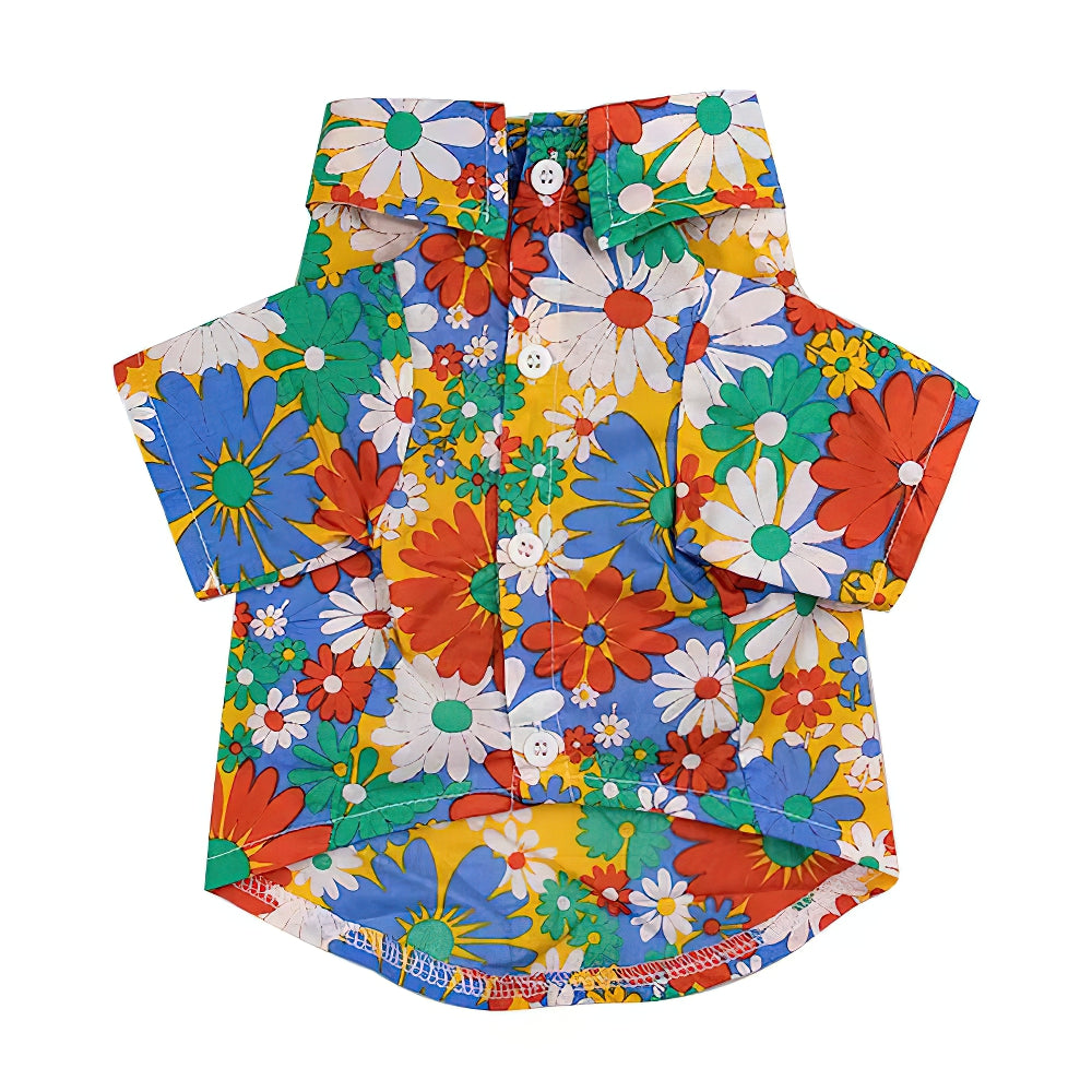 Pet Dog Summer Thin Colorful Flowers Doggy Shirt Dog Clothing Puppy Clothing