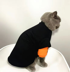 Black Orange Street Style Cat Clothes