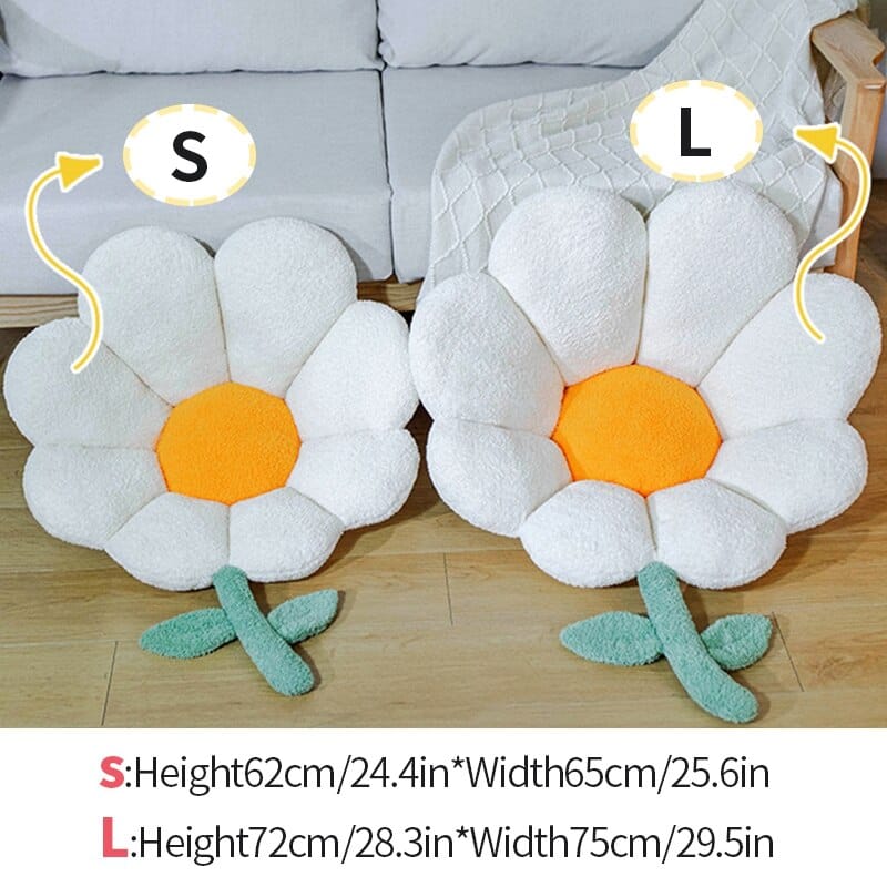 Cute Pastel Flower Daisy Plush Chair Cushion Pillow