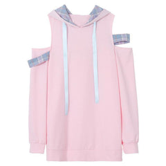 Pinker Peekaboo-Schulter-Hoodie