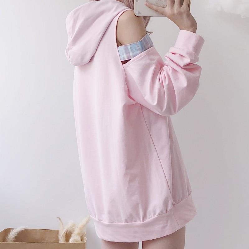 Pinker Peekaboo-Schulter-Hoodie