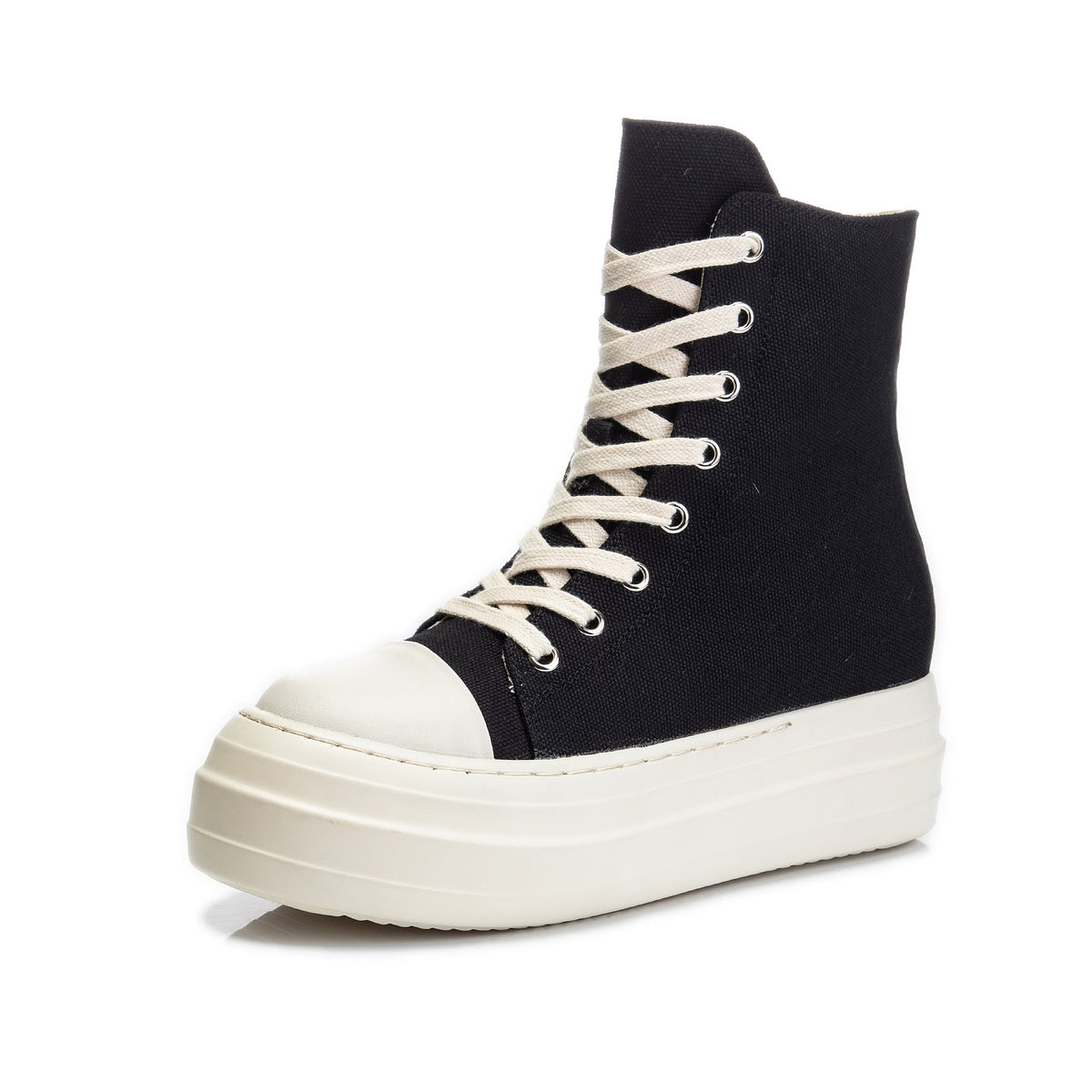 Womens Platform Zip up High-top Canvas Boots