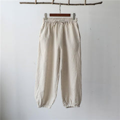 Plus Size Retro Casual Bloomer Cotton Linen Pants