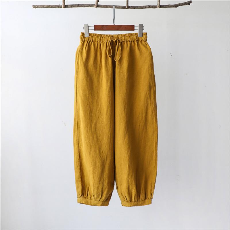 Plus Size Retro Casual Bloomer Cotton Linen Pants