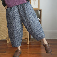 Plus Size Winter Cotton Quilted Warm Loose Pants