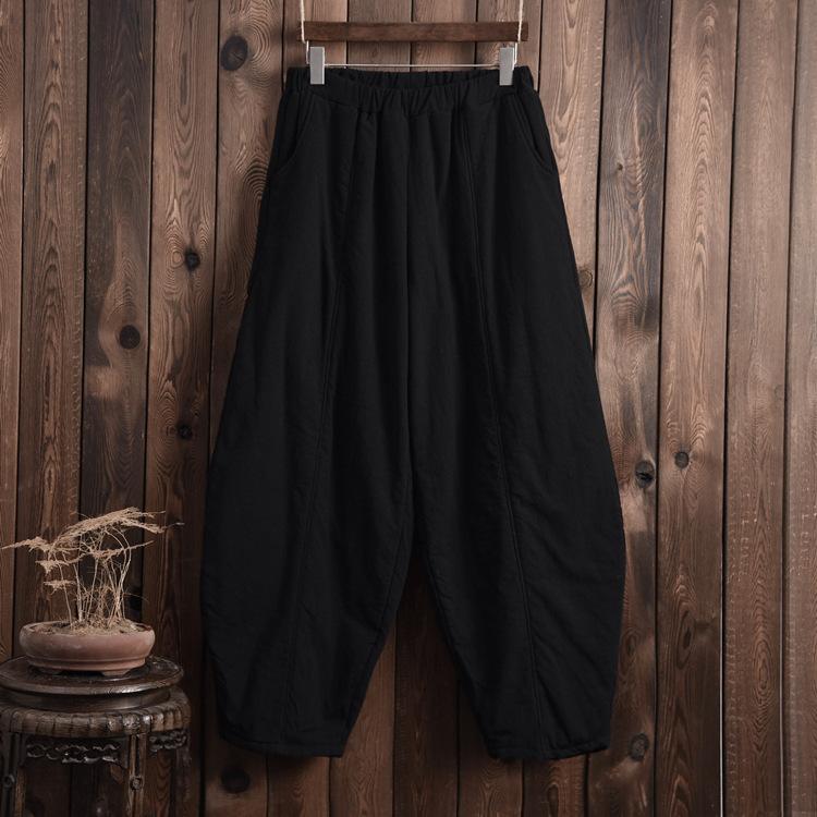 Plus Size Winter Retro Bloomers Cotton Padded Pants