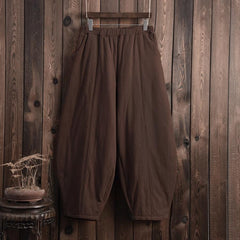 Plus Size Winter Retro Bloomers Cotton Padded Pants