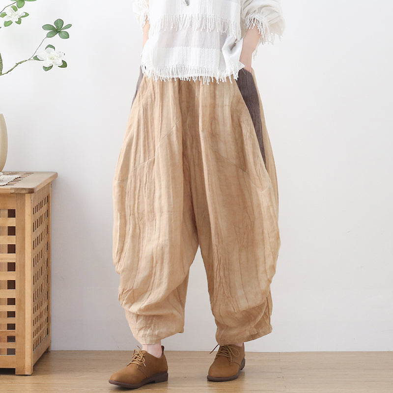 Plus Size Women Spring Summer Linen Loose Pants