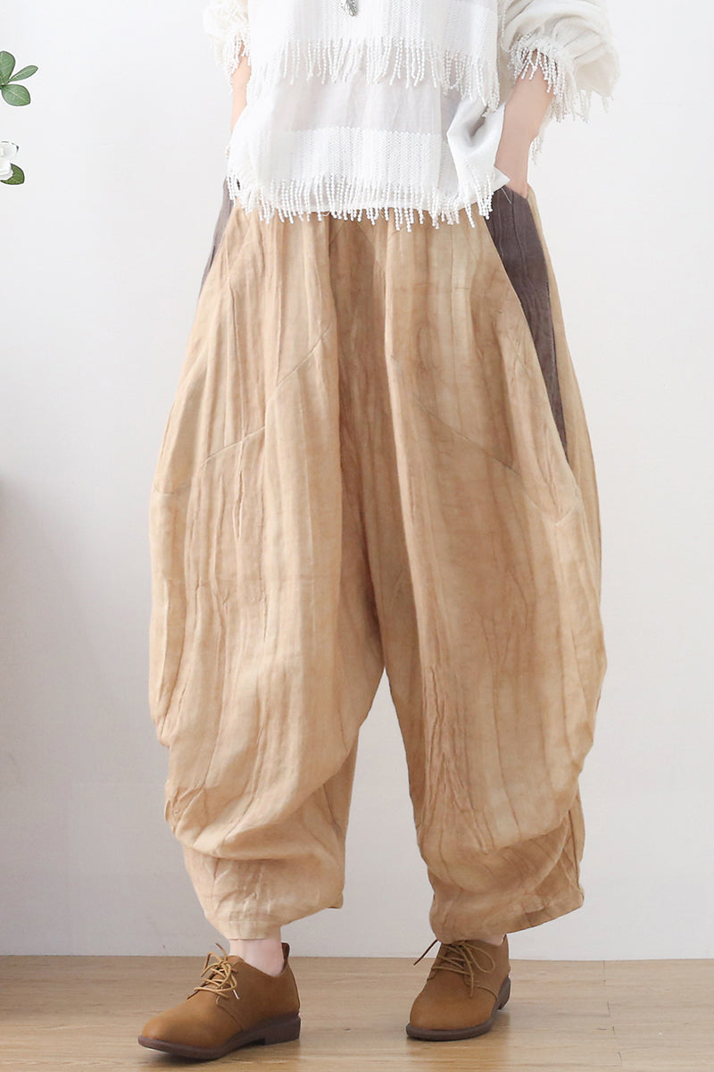 Plus Size Women Spring Summer Linen Loose Pants