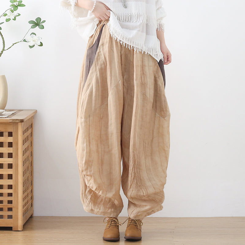 Plus Size Women Spring Summer Linen Loose Pants