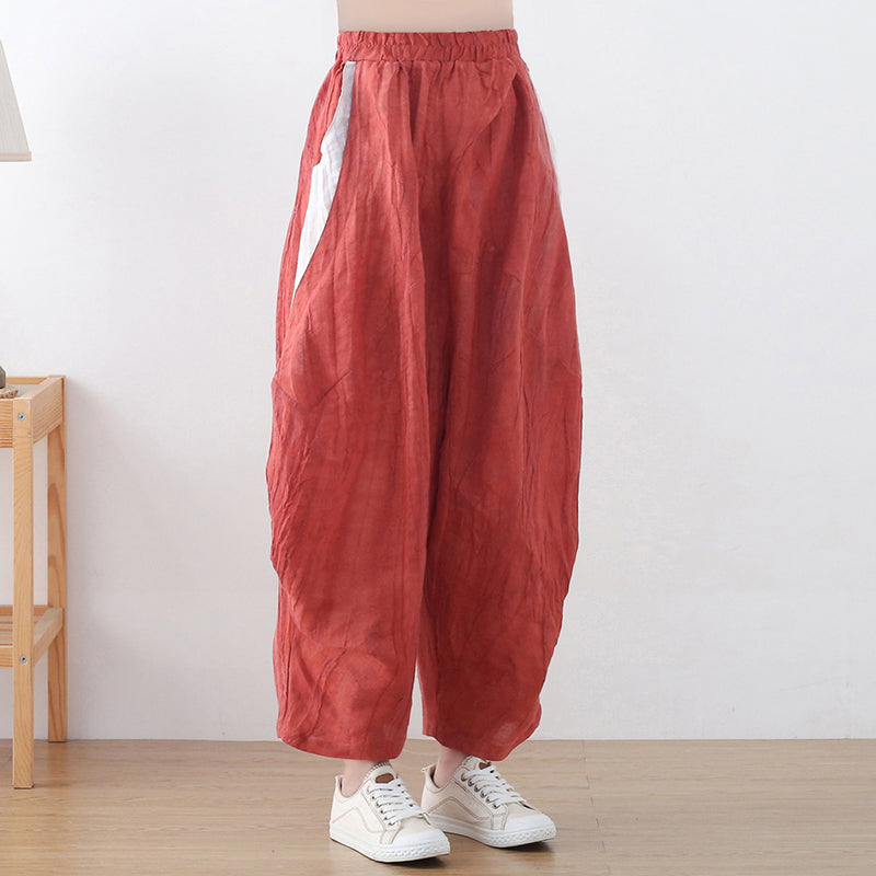 Plus Size Women Spring Summer Linen Loose Pants